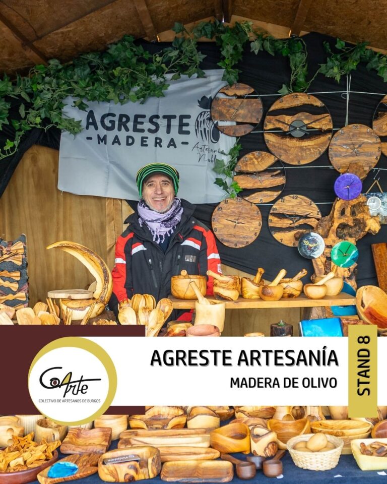 Agreste Artesanía, Félix es de Burgos y se dedica a la madera de olivo.